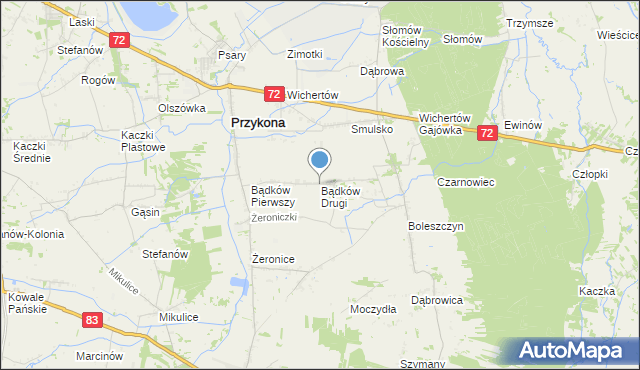 mapa Bądków Drugi, Bądków Drugi na mapie Targeo
